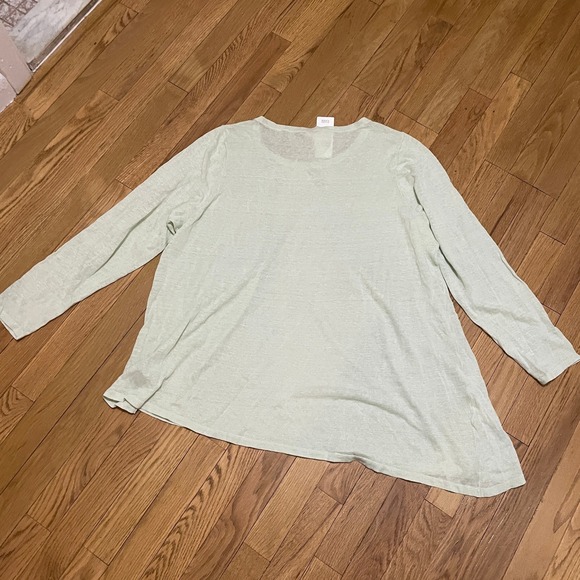 Eileen Fisher Ballet Neck Tunic Sweater Women's 3X Light Green Linen Blend NWT - Picture 5 of 5